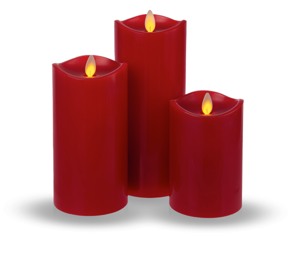 Red LED Wax Pillar Candle