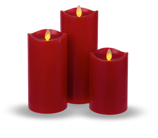 Red LED Wax Pillar Candle