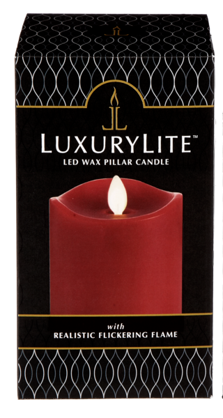 Red LED Wax Pillar Candle