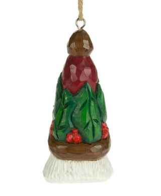 Cottage Carvings Holly Tall Hat Santa Ornament