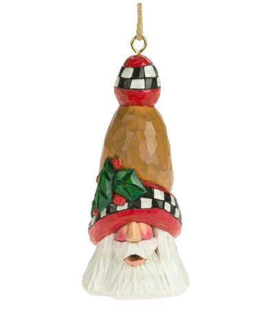 Cottage Carvings Deck The Halls Tall Hat Santa Ornament