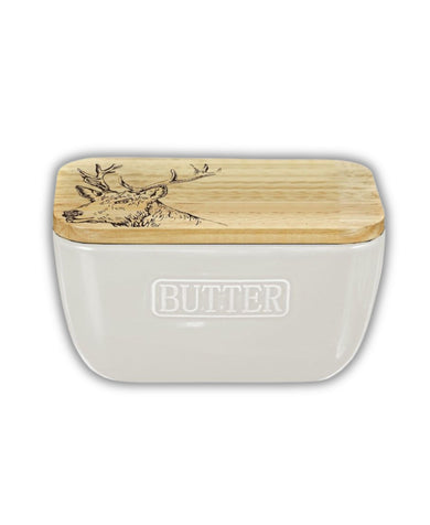 Stag White Butter Dish