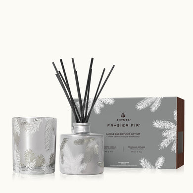 Thymes Frasier Fir Candle and Diffuser Gift Set