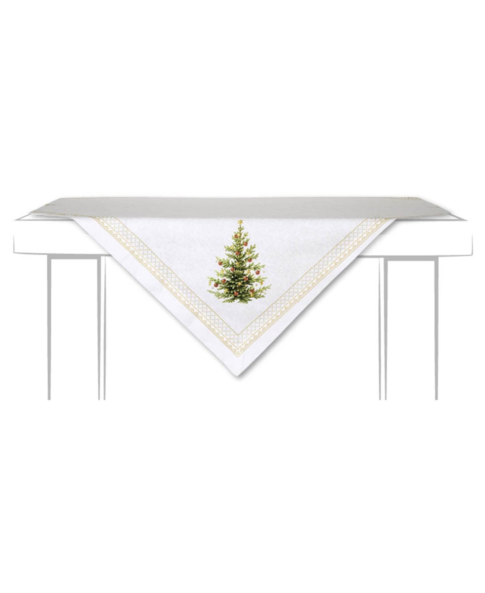 IHR Classic Christmas Tree Gold Tablecloth
