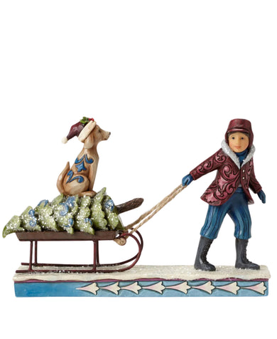 Jim Shore: Christmas State Of Mind Victorian Child Pulling Sled