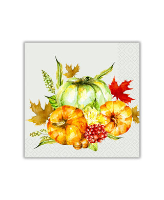 Old Country Design Watercolour Pumpkins Luncheon Napkins