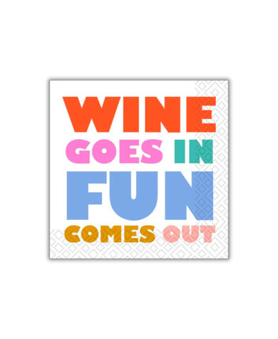 Old Country Design Wine Fun Quip Cocktail Napkin
