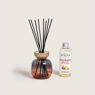 Maison Berger Wood Grey & Red Reed Diffuser with Orange Cinnamon