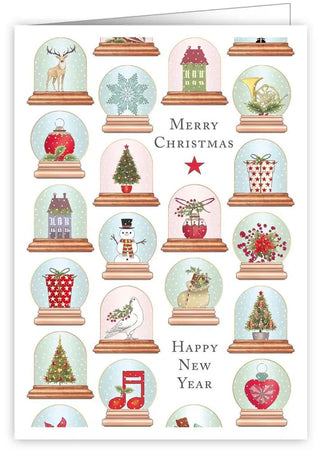 Quire Publishing Snowglobes Merry Christmas Happy New Year Card
