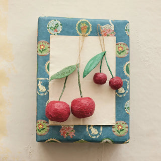 Handmade Paper Mache Cherries Ornament