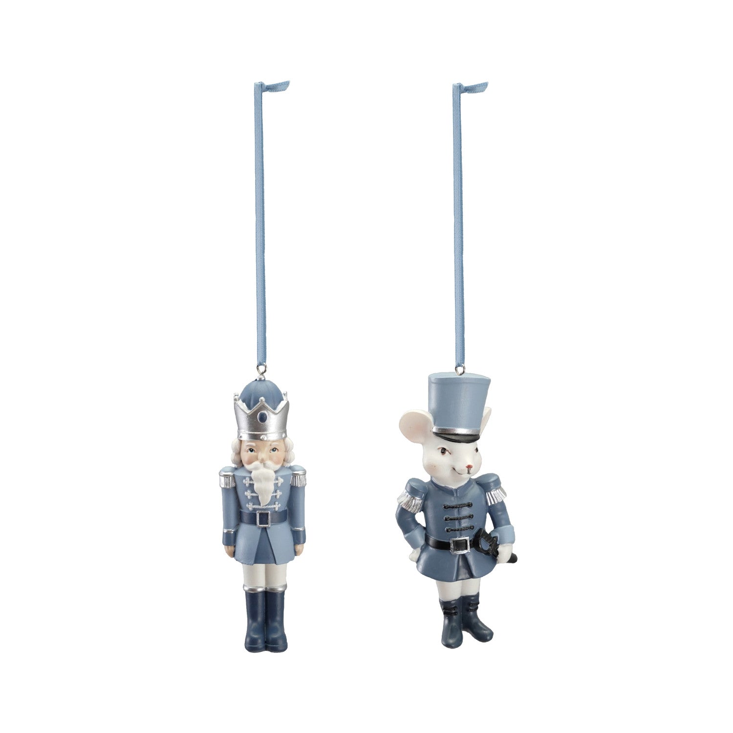 Nutcracker/Mouse Ornament Blue & White