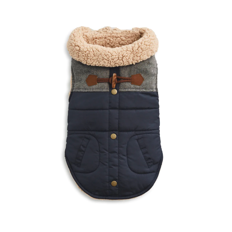 Sherpa Lined Dog Coat - India Ink | by Hotel Doggy