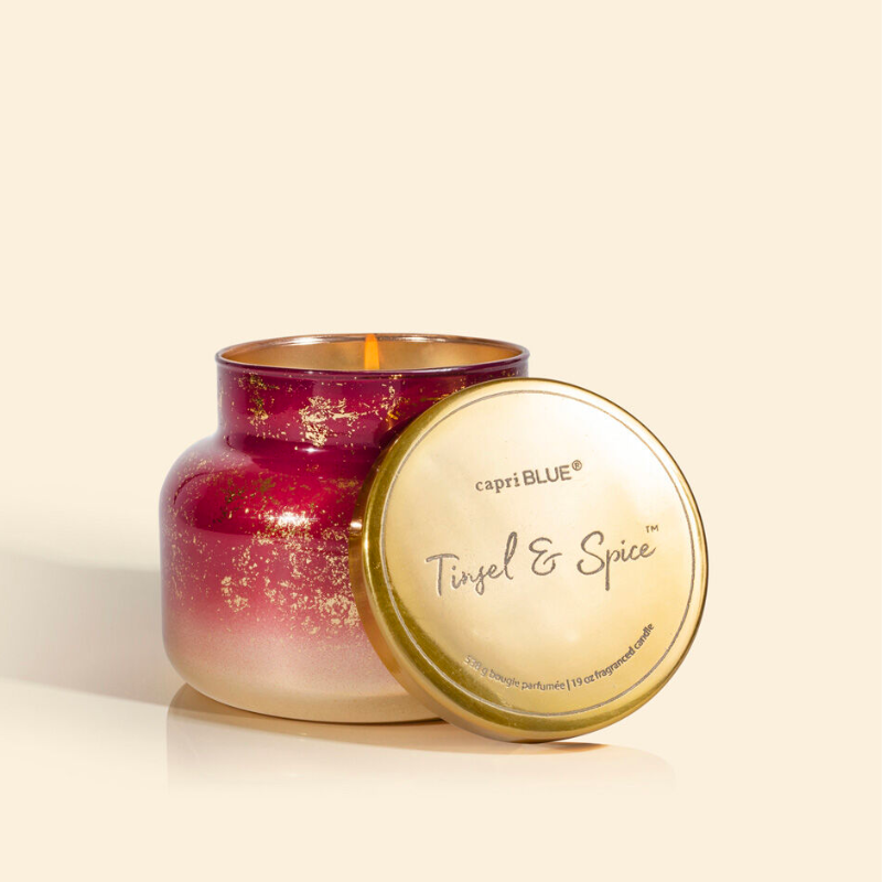 Capri Blue Tinsel & Spice Glimmer Signature Jar, 19 oz