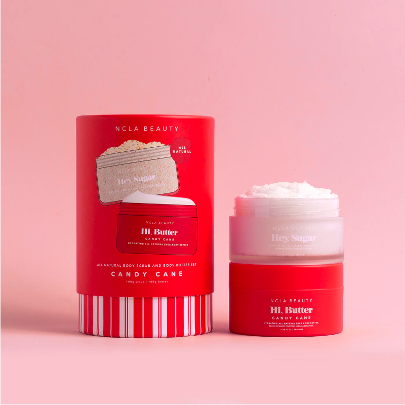 Candy Cane Body Scrub + Body Butter Gift Set - by NCLA Beauty