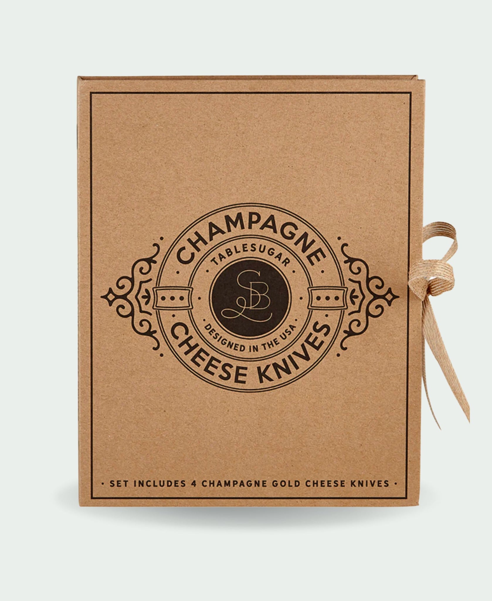 Champagne Gold Cheese Knives Book Box