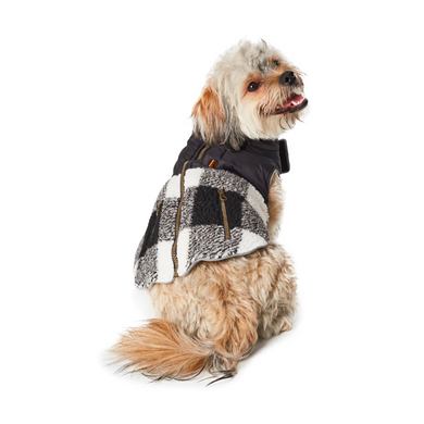 Sherpa and Nylon Dog Vest in Black - Doggy Hotel