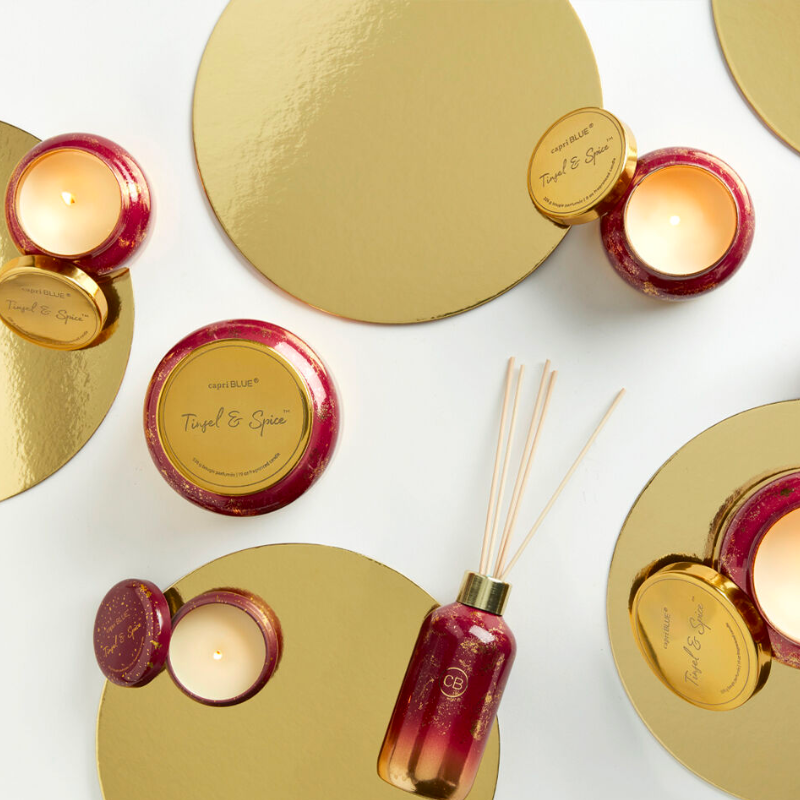 Capri Blue Tinsel & Spice Glimmer Signature Jar, 19 oz