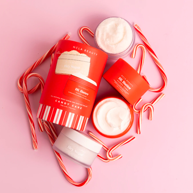 Candy Cane Body Scrub + Body Butter Gift Set - by NCLA Beauty