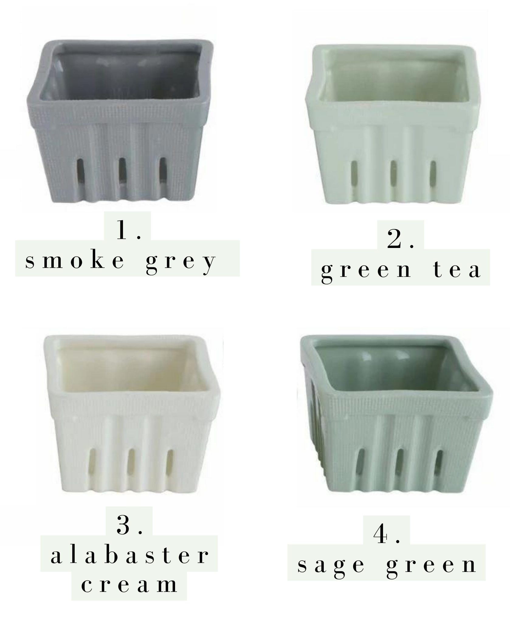 Textured Stoneware Berry Basket - 4 Colors