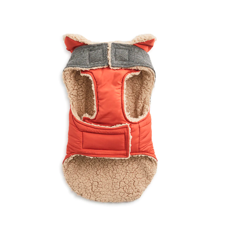 Sherpa Lined Dog Coat - Rust Orange | by Hotel Doggy