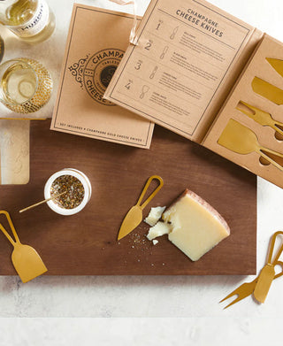 Champagne Gold Cheese Knives Book Box
