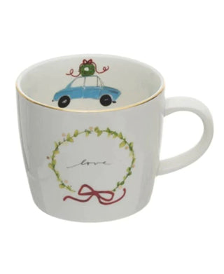 Holiday Christmas Stoneware Mugs - 4 Styles 12 oz.)