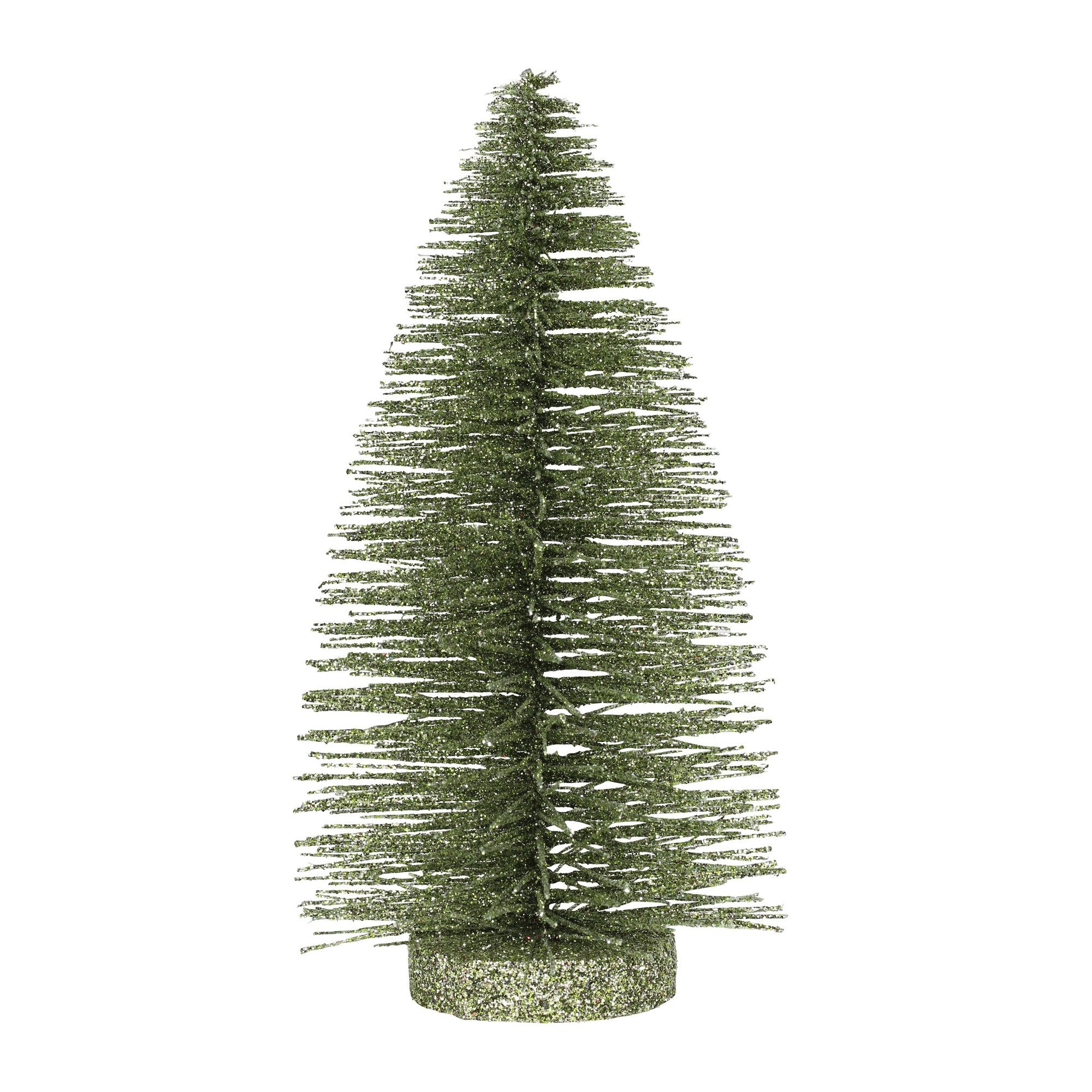 Bottle Brush Tree Light Green Glitter - 8