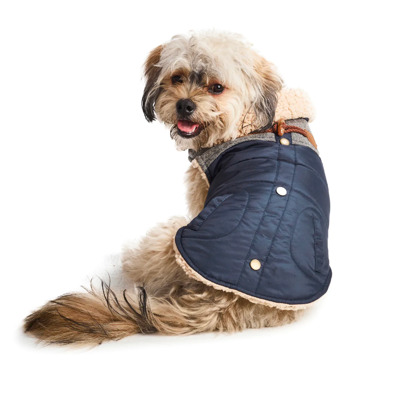Sherpa Lined Dog Coat - India Ink | by Hotel Doggy