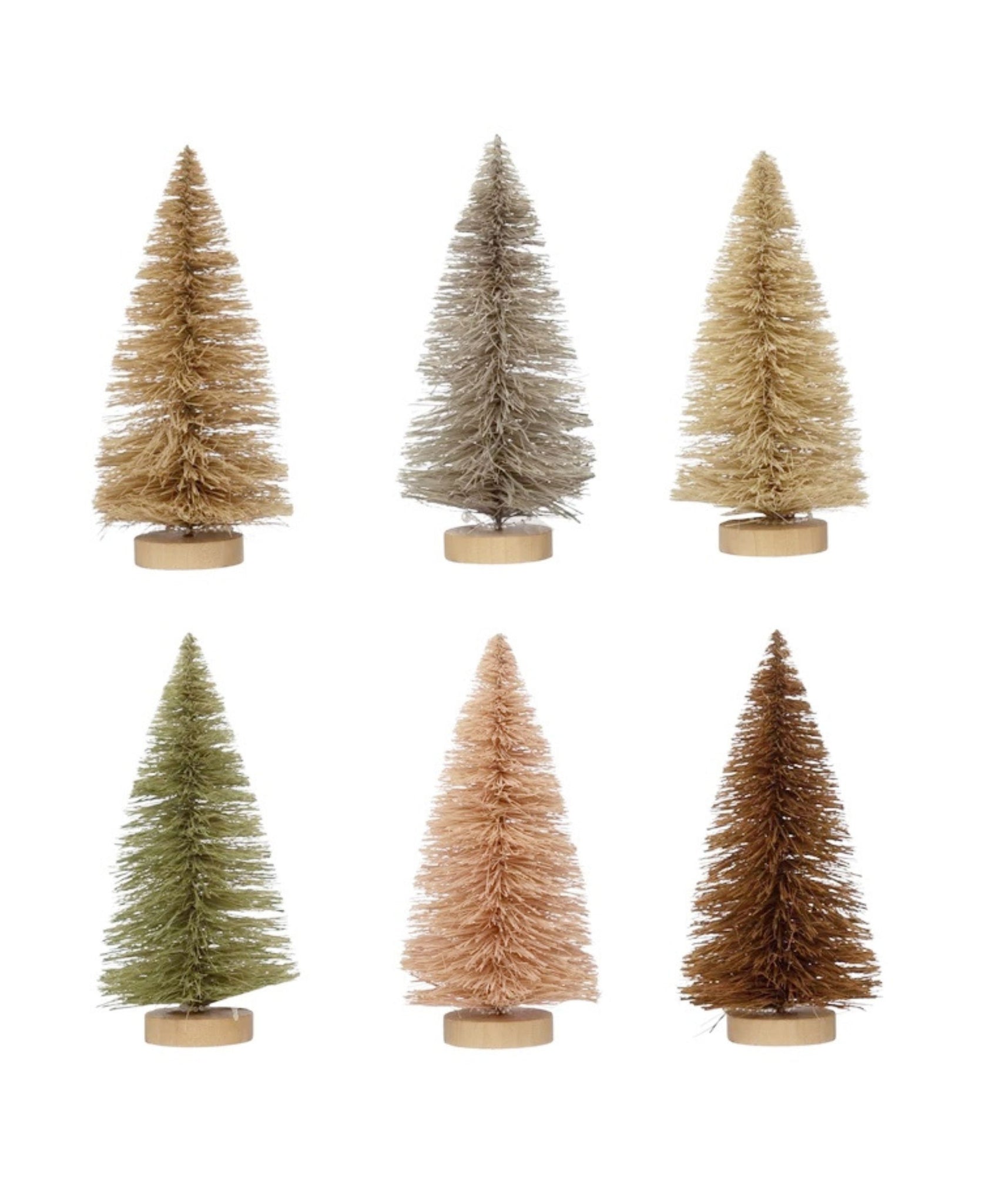 Sisal Bottle Brush Trees with Trunk, 6 Colours