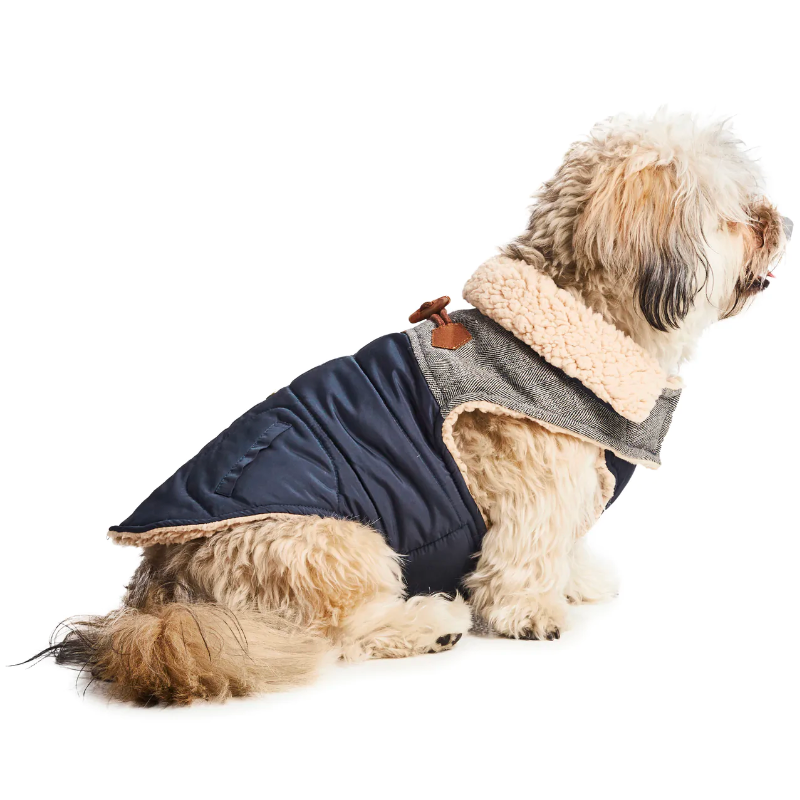 Sherpa Lined Dog Coat - India Ink | by Hotel Doggy