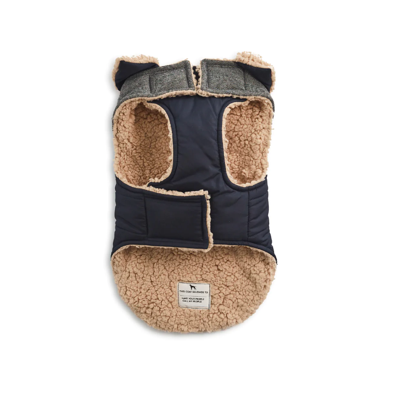 Sherpa Lined Dog Coat - India Ink | by Hotel Doggy