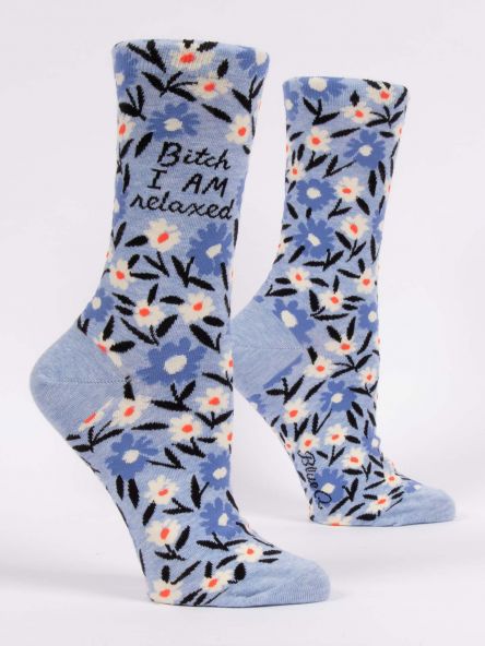 Blue Q Women's Bitch I Am Relaxed Crew Socks
