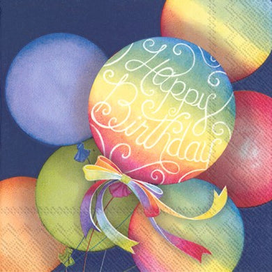 Carsim Rainbow Balloons Blue Lunch Napkins