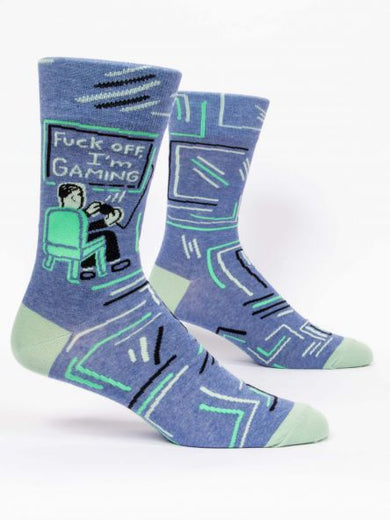 Blue Q Men's Fuck Off I'm Gaming Crew Socks