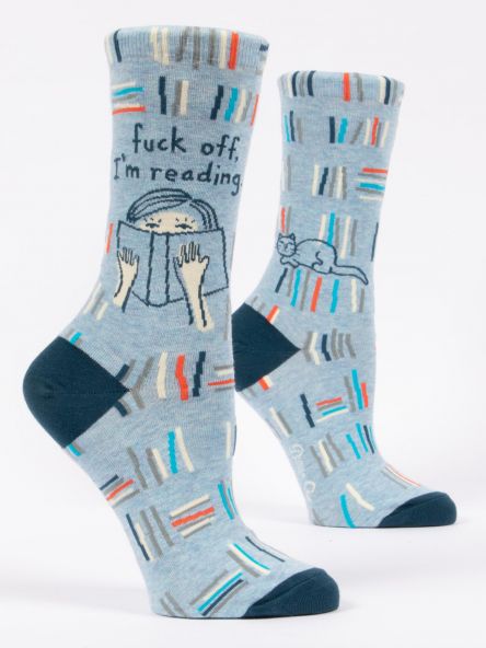Blue Q Women's Fuck Off, I'm Reading Crew Socks