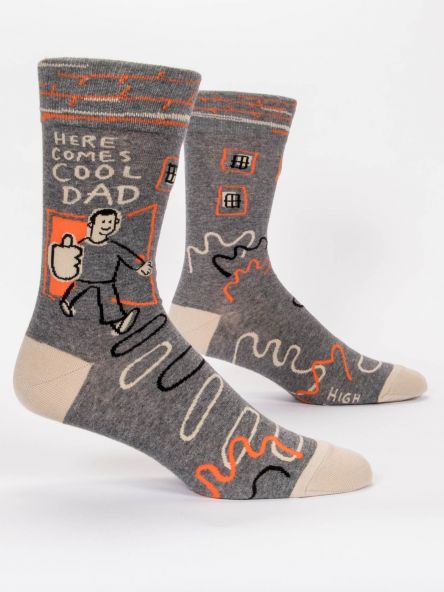 Blue Q Men's Here Comes Cool Dad Crew Socks