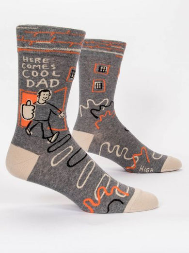 Blue Q Here Comes Cool Dad Men's Crew Socks