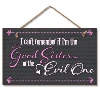 Highland Good/Evil Sister Wood Hanging Sign