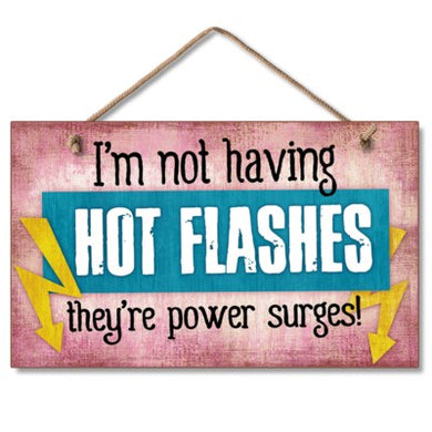 Highland Hot Flashes Wood Hanging Sign
