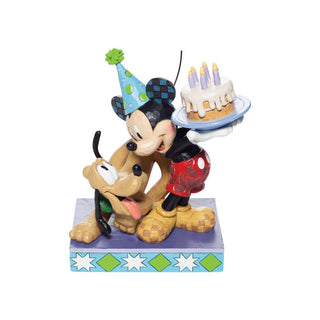 Jim Shore Disney Pluto And Mickey Birthday Figurine