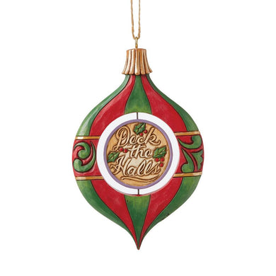 Jim Shore Heartwood Creek Rotating Santa At Tree Hanging Ornament