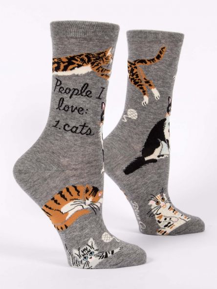 Blue Q Women's People I Love: Cats Crew Socks