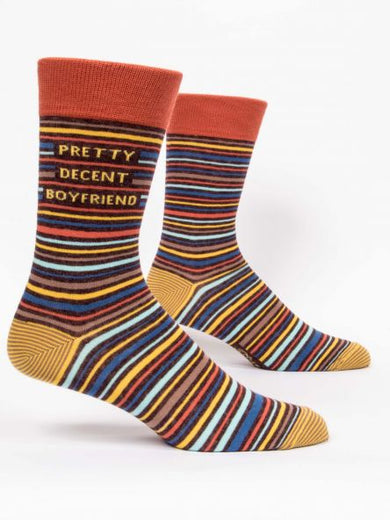 Blue Q Men's Pretty Decent Boyfriend Crew Socks