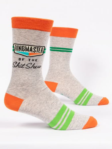 Blue Q Men's Ringmaster Of The Shit Show Crew Socks