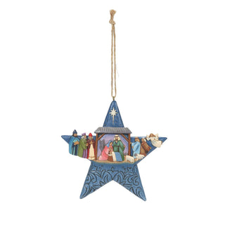 Jim Shore Heartwood Creek Star With Nativity Scene Hanging Ornament
