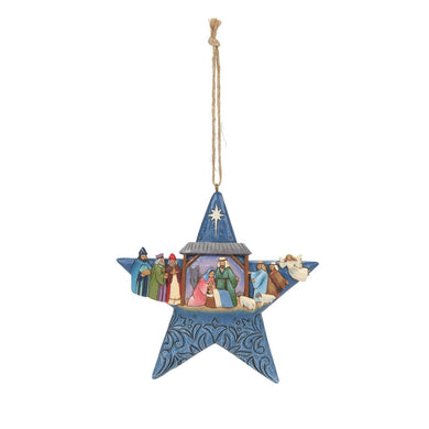 Jim Shore Heartwood Creek Star With Nativity Scene Hanging Ornament