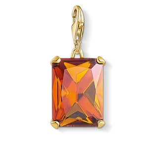 Large Orange Stone Charm Pendant