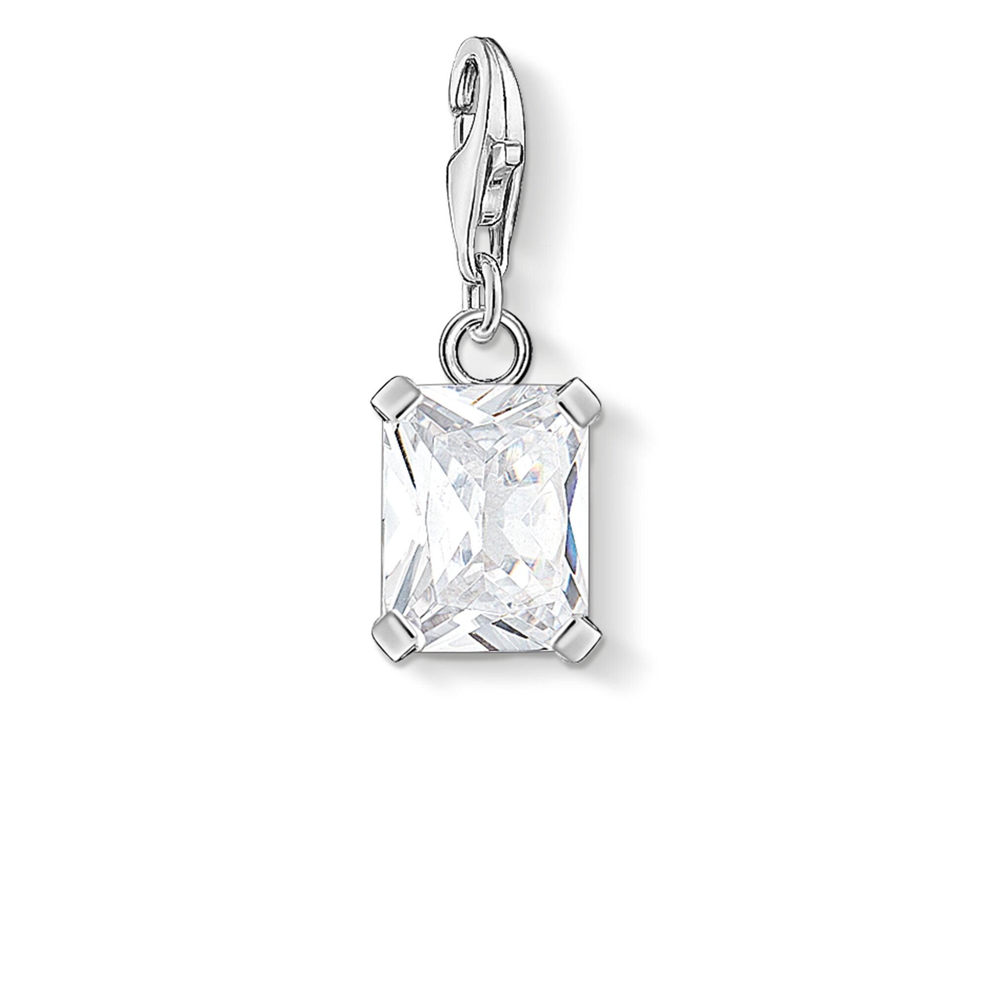 White Stone Charm Pendant