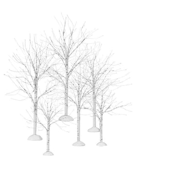 Department 56 Winter Birch Trees Set Of 6