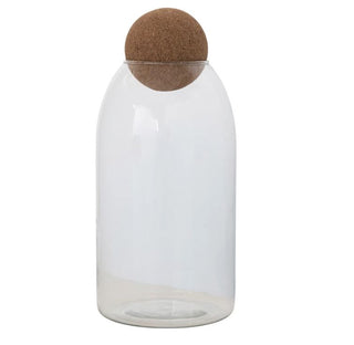 Glass Jar with Cork Ball Lid - 11.5